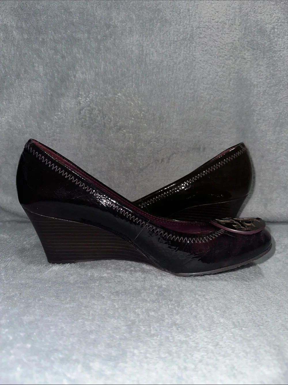 NWOB Tory Burch ‘Sally’ Patent Leather Wedge Slip-On Shoes - Size 8